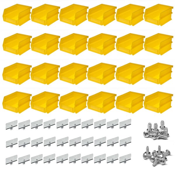 Triton Products Polypropylene Bin Kit, Yellow, Polypropylene, 4.125 in. W, 3 in. H BK-210